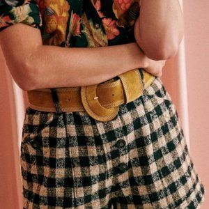 Sezane Marco check shorts, BNWT, Sz 6